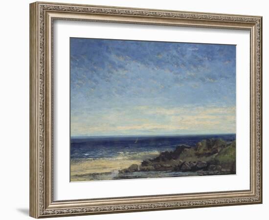 The Sea - Blue Sea, Blue Sky, 1867-Gustave Courbet-Framed Giclee Print