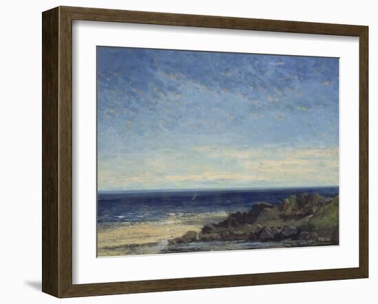 The Sea - Blue Sea, Blue Sky, 1867-Gustave Courbet-Framed Giclee Print