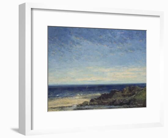 The Sea - Blue Sea, Blue Sky, 1867-Gustave Courbet-Framed Giclee Print