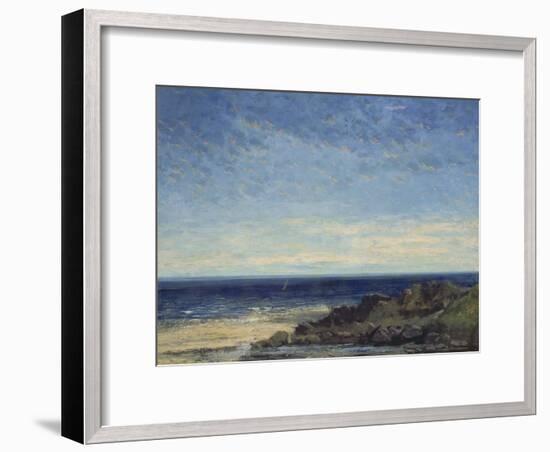 The Sea - Blue Sea, Blue Sky, 1867-Gustave Courbet-Framed Giclee Print