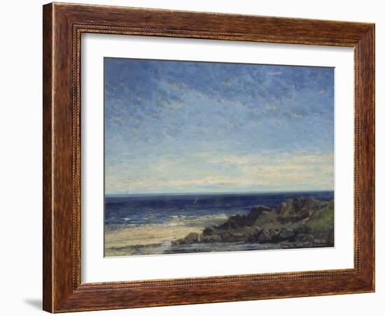 The Sea - Blue Sea, Blue Sky, 1867-Gustave Courbet-Framed Giclee Print