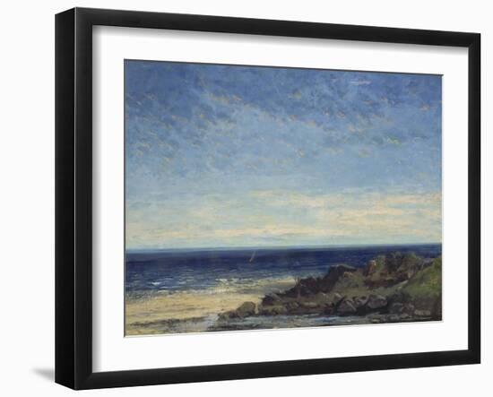 The Sea - Blue Sea, Blue Sky, 1867-Gustave Courbet-Framed Giclee Print