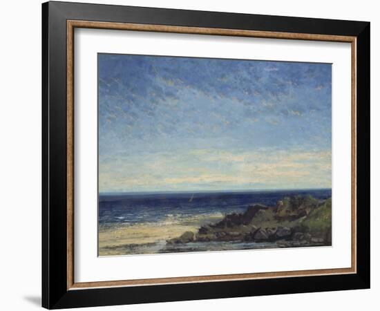 The Sea - Blue Sea, Blue Sky, 1867-Gustave Courbet-Framed Giclee Print