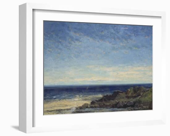 The Sea - Blue Sea, Blue Sky, 1867-Gustave Courbet-Framed Giclee Print