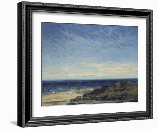 The Sea - Blue Sea, Blue Sky, 1867-Gustave Courbet-Framed Giclee Print