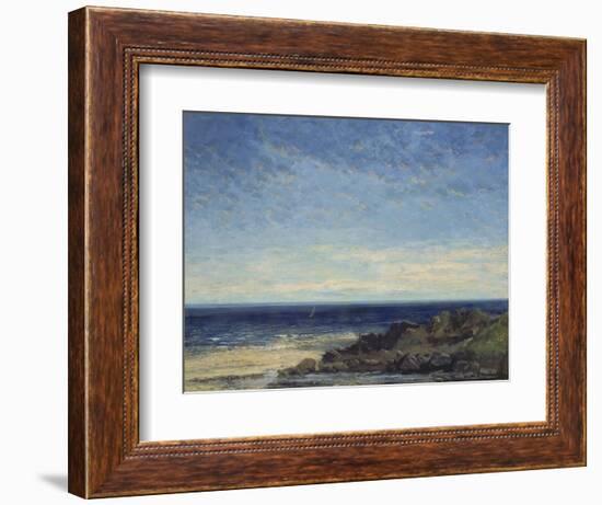 The Sea - Blue Sea, Blue Sky, 1867-Gustave Courbet-Framed Giclee Print