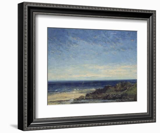 The Sea - Blue Sea, Blue Sky, 1867-Gustave Courbet-Framed Giclee Print