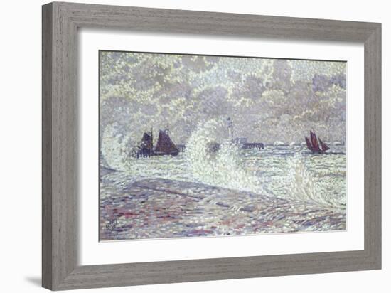 The Sea During Equinox, Boulogne-Sur-Mer, 1900-Theo van Rysselberghe-Framed Giclee Print