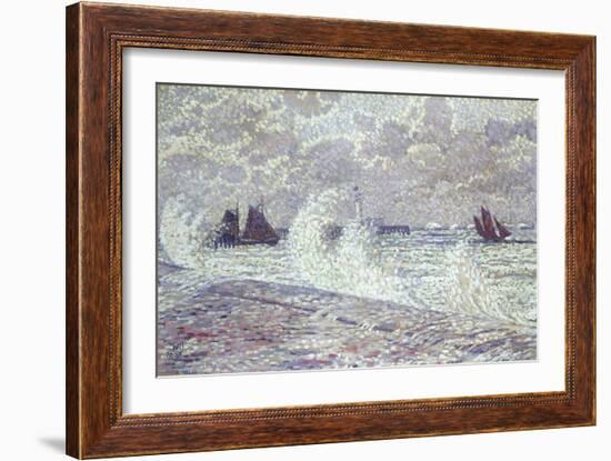 The Sea During Equinox, Boulogne-Sur-Mer, 1900-Theo van Rysselberghe-Framed Giclee Print