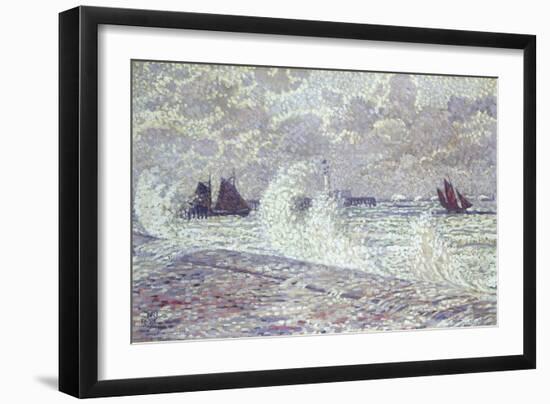 The Sea During Equinox, Boulogne-Sur-Mer, 1900-Theo van Rysselberghe-Framed Giclee Print