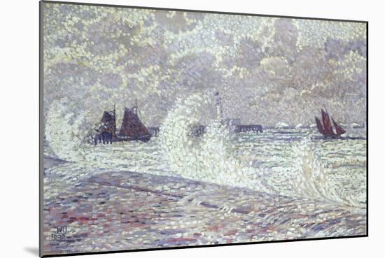 The Sea During Equinox, Boulogne-Sur-Mer, 1900-Theo van Rysselberghe-Mounted Giclee Print