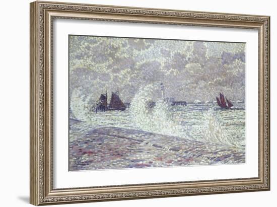 The Sea During Equinox, Boulogne-Sur-Mer, 1900-Théo van Rysselberghe-Framed Giclee Print