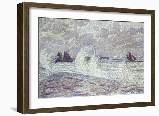 The Sea During Equinox, Boulogne-Sur-Mer, 1900-Théo van Rysselberghe-Framed Giclee Print