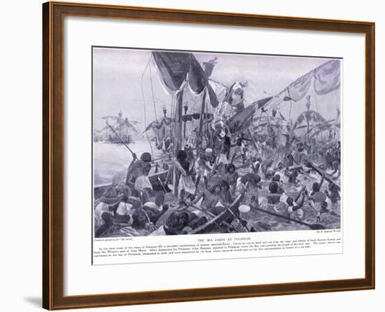 The Sea Fight at Pelusium, C.1920-Henry Charles Seppings Wright-Framed Giclee Print