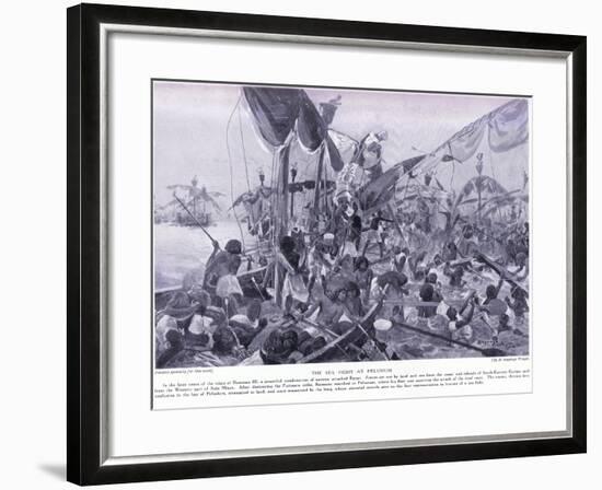 The Sea Fight at Pelusium, C.1920-Henry Charles Seppings Wright-Framed Giclee Print