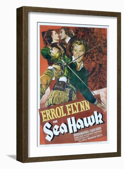 The Sea Hawk, Brenda Marshall, Errol Flynn, 1940-null-Framed Art Print