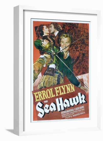 The Sea Hawk, Brenda Marshall, Errol Flynn, 1940-null-Framed Art Print