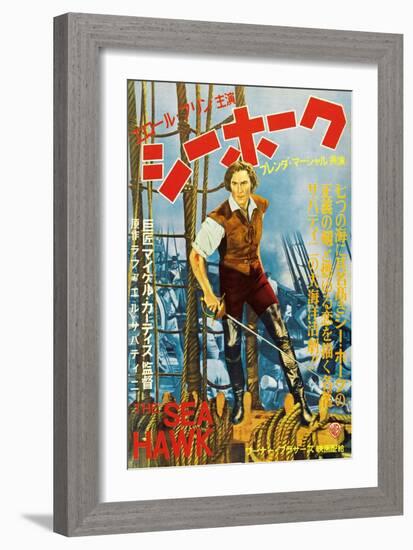 The Sea Hawk, Japanese Movie Poster, 1940-null-Framed Art Print