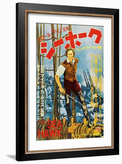 The Sea Hawk, Japanese Movie Poster, 1940-null-Framed Art Print