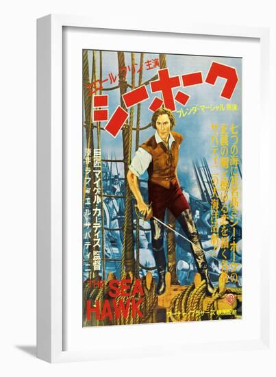 The Sea Hawk, Japanese Movie Poster, 1940-null-Framed Art Print