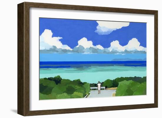 The Sea of Okinawa, 2016 (Painting)-Hiroyuki Izutsu-Framed Giclee Print