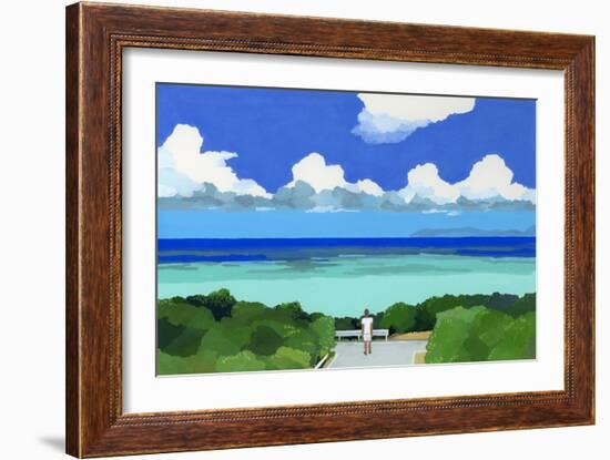 The Sea of Okinawa, 2016 (Painting)-Hiroyuki Izutsu-Framed Giclee Print