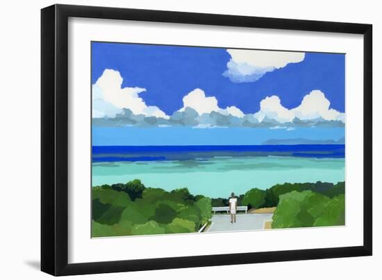 The Sea of Okinawa, 2016 (Painting)-Hiroyuki Izutsu-Framed Giclee Print