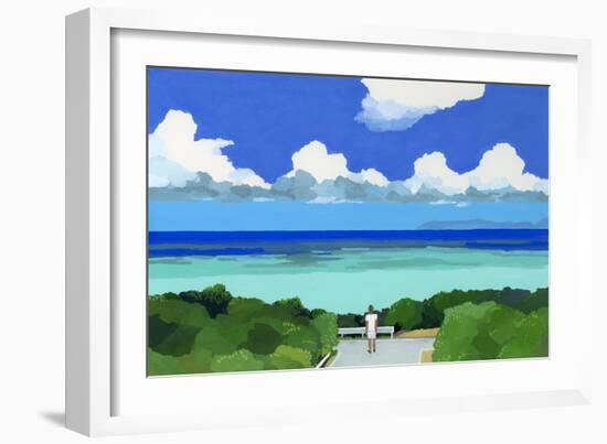 The Sea of Okinawa, 2016 (Painting)-Hiroyuki Izutsu-Framed Giclee Print