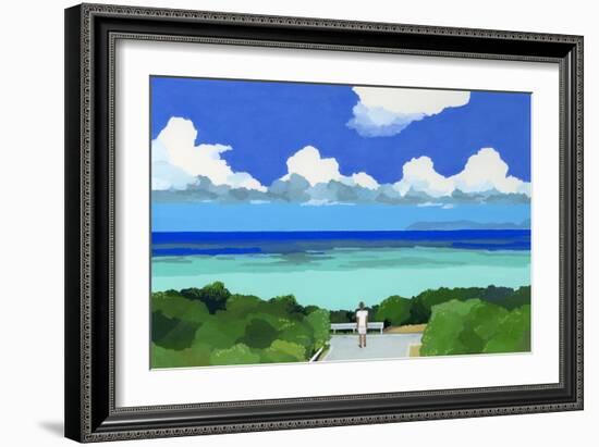 The Sea of Okinawa, 2016 (Painting)-Hiroyuki Izutsu-Framed Giclee Print