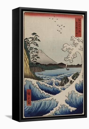 The Sea Off Satta in Suruga Province, from the Series 'The Thirty-Six Views of Mount Fuji'-Ando Hiroshige-Framed Premier Image Canvas