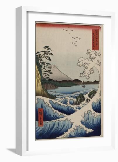 The Sea Off Satta in Suruga Province', from the Series 'The Thirty-Six Views of Mt. Fuji'-Utagawa Hiroshige-Framed Giclee Print