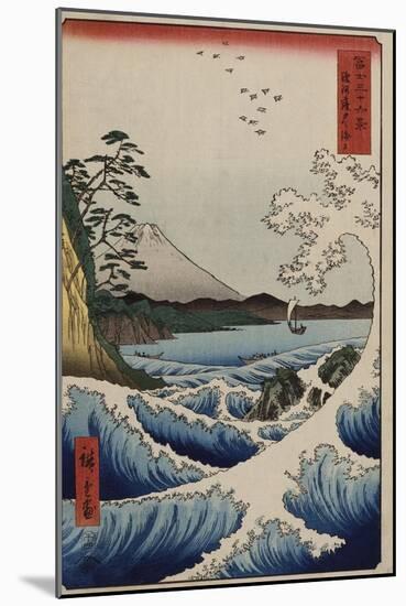 The Sea Off Satta in Suruga Province', from the Series 'The Thirty-Six Views of Mt. Fuji'-Utagawa Hiroshige-Mounted Giclee Print