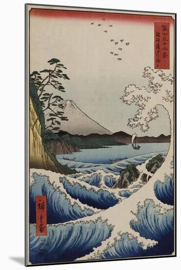 The Sea off Satta in Suruga Province', from the Series 'The Thirty-Six Views of Mt. Fuji'-Hashiguchi Goyo-Mounted Giclee Print