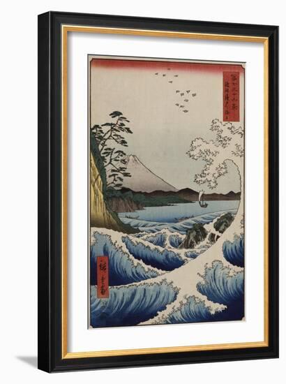 The Sea off Satta in Suruga Province', from the Series 'The Thirty-Six Views of Mt. Fuji'-Hashiguchi Goyo-Framed Giclee Print