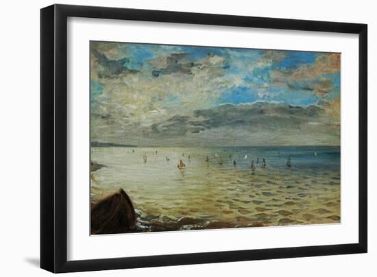 The Sea Seen from Dieppe, Ca-Eugene Delacroix-Framed Giclee Print