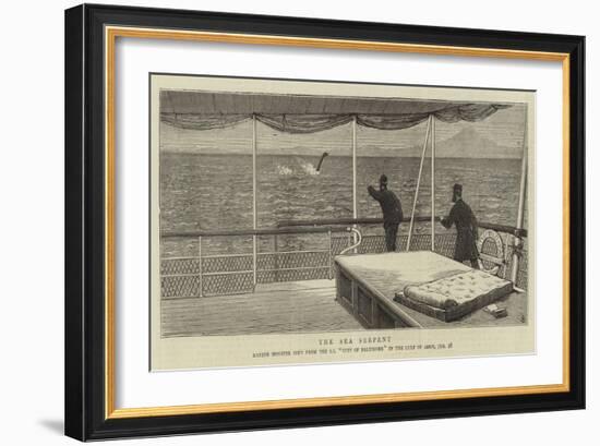 The Sea Serpent, Marine Monster Seen from the Ss City of Baltimore in the Gulf of Aden, 28 January-null-Framed Giclee Print