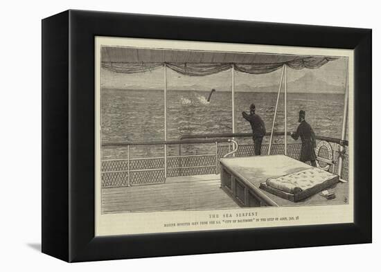 The Sea Serpent, Marine Monster Seen from the Ss City of Baltimore in the Gulf of Aden, 28 January-null-Framed Premier Image Canvas