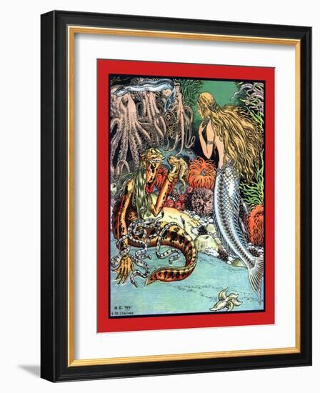 The Sea Witch's Deal-Ivan Bilibin-Framed Art Print