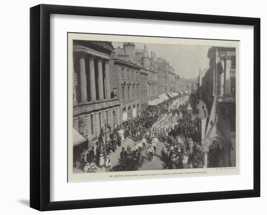 The Seaforth Highlanders Marching Through Inverness after their Recruiting Expedition-null-Framed Giclee Print