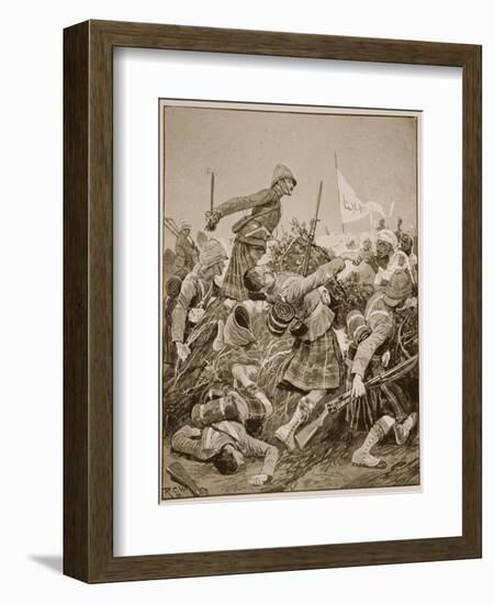 The Seaforth Highlanders Storming the Zareba at the Battle of Atbara-Richard Caton Woodville-Framed Giclee Print