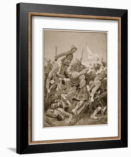 The Seaforth Highlanders Storming the Zareba at the Battle of Atbara-Richard Caton Woodville-Framed Giclee Print