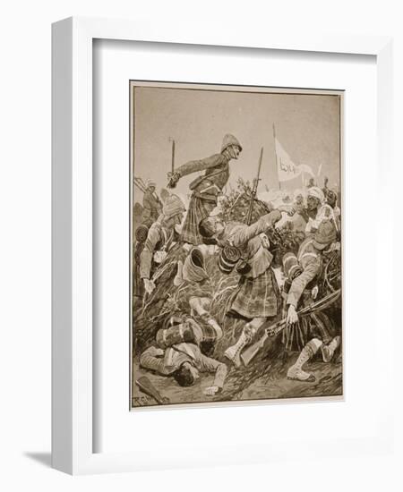 The Seaforth Highlanders Storming the Zareba at the Battle of Atbara-Richard Caton Woodville-Framed Giclee Print