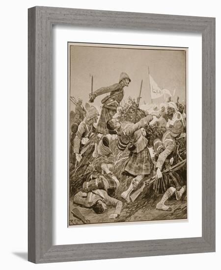 The Seaforth Highlanders Storming the Zareba at the Battle of Atbara-Richard Caton Woodville-Framed Giclee Print