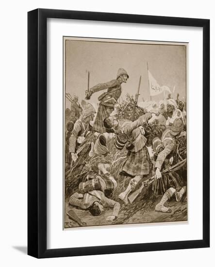 The Seaforth Highlanders Storming the Zareba at the Battle of Atbara-Richard Caton Woodville-Framed Giclee Print