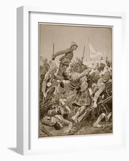 The Seaforth Highlanders Storming the Zareba at the Battle of Atbara-Richard Caton Woodville-Framed Giclee Print