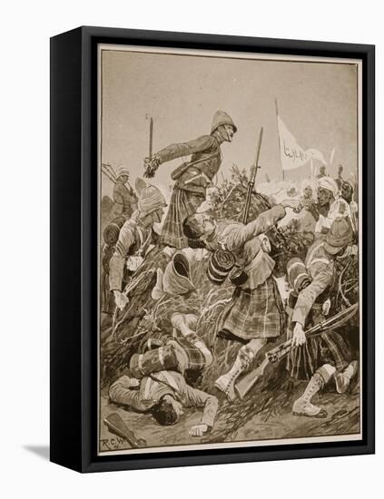 The Seaforth Highlanders Storming the Zareba at the Battle of Atbara-Richard Caton Woodville-Framed Premier Image Canvas
