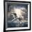The Seagull Flying Over A Sea Against A Dramatic Sky. Background From Nature-Kletr-Framed Premium Photographic Print