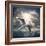 The Seagull Flying Over A Sea Against A Dramatic Sky. Background From Nature-Kletr-Framed Photographic Print