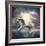 The Seagull Flying Over A Sea Against A Dramatic Sky. Background From Nature-Kletr-Framed Photographic Print