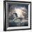 The Seagull Flying Over A Sea Against A Dramatic Sky. Background From Nature-Kletr-Framed Photographic Print